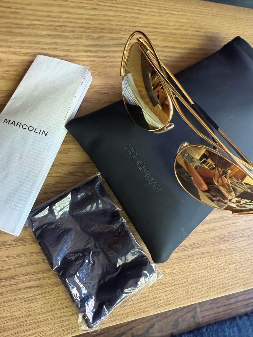 SPORTMAX MAX MARA Geometric Cat Eye Futuristic Sunglasses